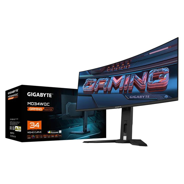 GIGABYTE Monitor MO34WQC 34″' WQHD 0,03ms 175Hz OLED, HDMI, DP, 3YearsW