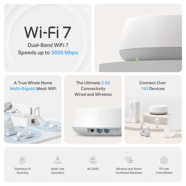 TP-LINK Deco BE25 Wi-Fi 7 Whole Home Mesh System 3 Pack