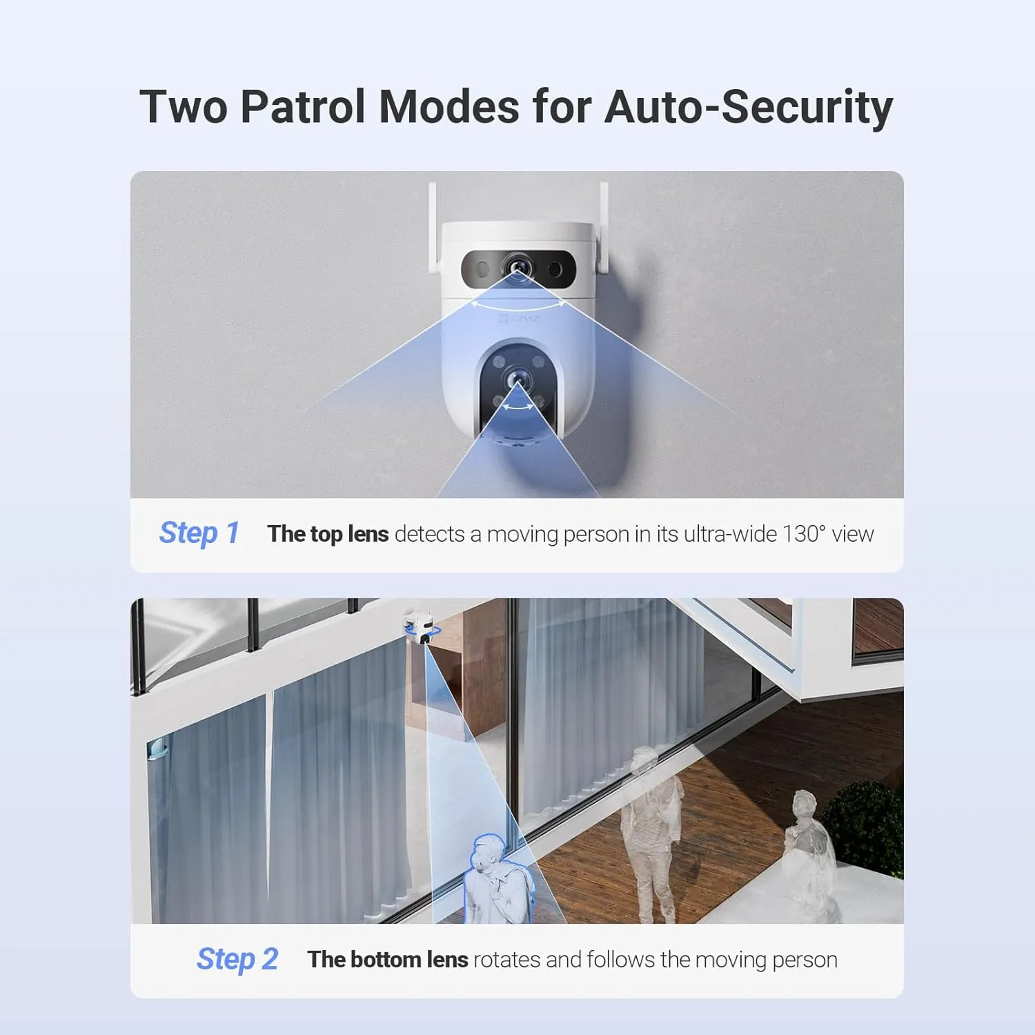 EZVIZ Wi-Fi Camera H9c 2K Dual Lens Pan Tilt Outdoor