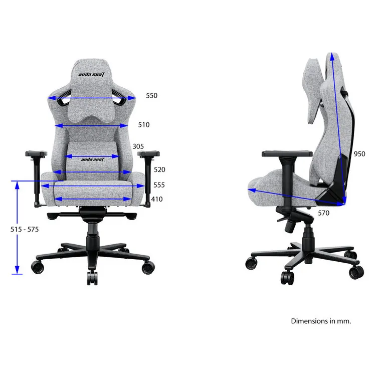 ANDA SEAT Gaming Chair DARK KNIGHT PRO Grey Fabric