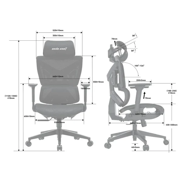ANDA SEAT Gaming Chair X-AIR MEGA XL BLACK CELESTE