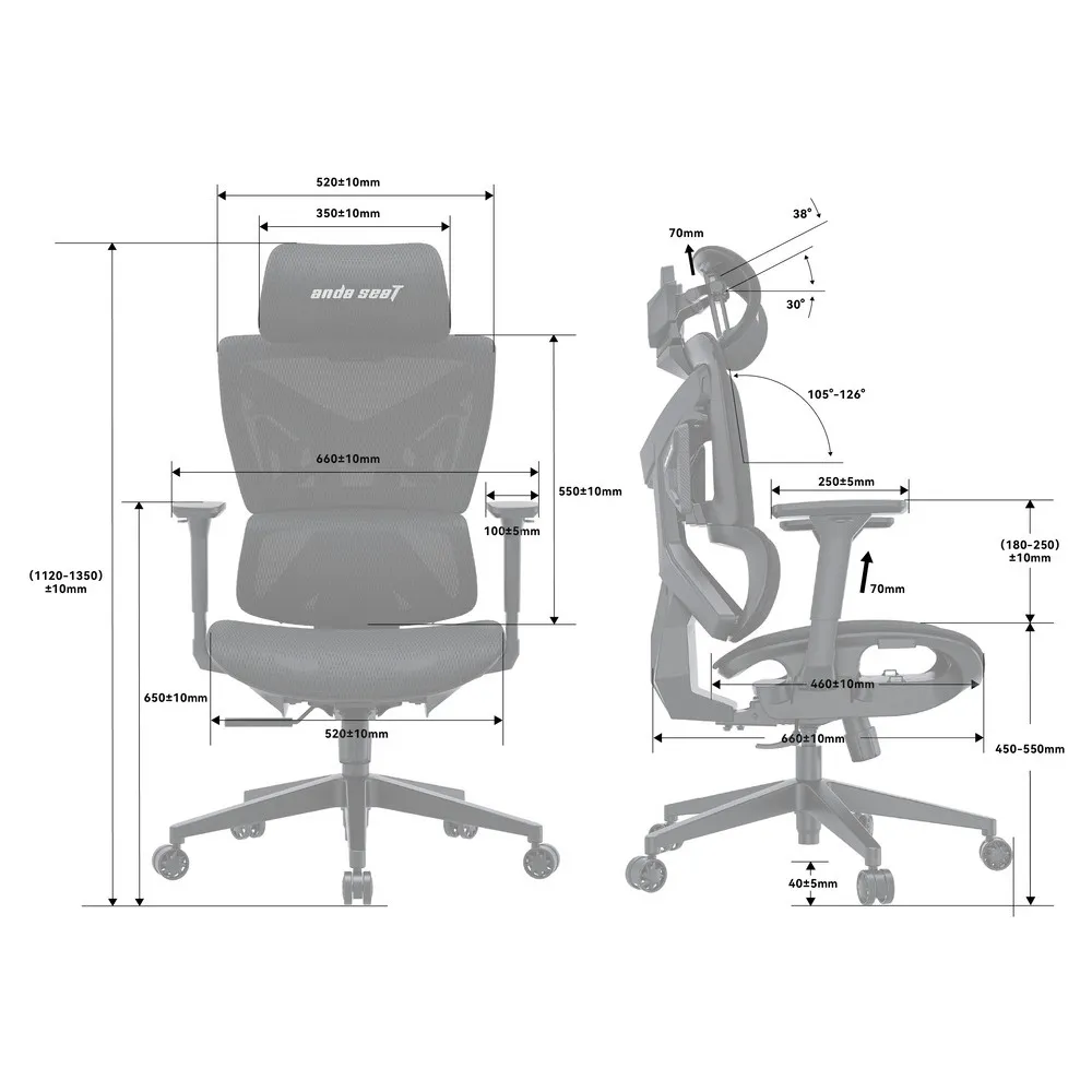 ANDA SEAT Gaming Chair X-AIR MEGA XL GREY TWILIGHT