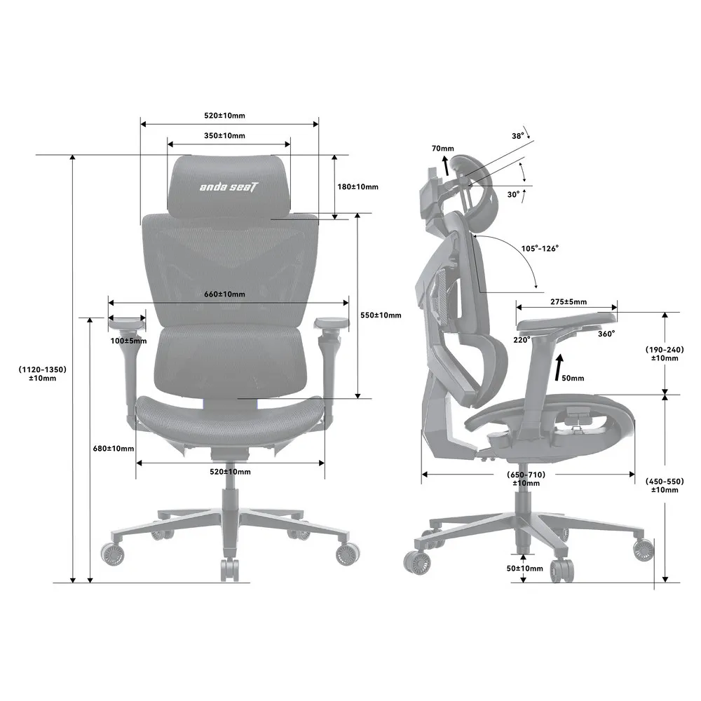 ANDA SEAT Gaming Chair X-AIR PRO XL GREY TWILIGHT