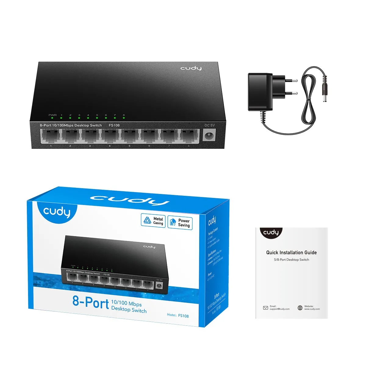 CUDY Switch FS108 8-Port 10 / 100 Mbps Desktop