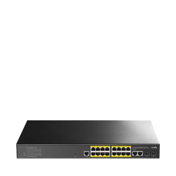 CUDY Switch GS2018PS2 16-GbE PoE L2 Managed with 2-GbE and 2-SFP