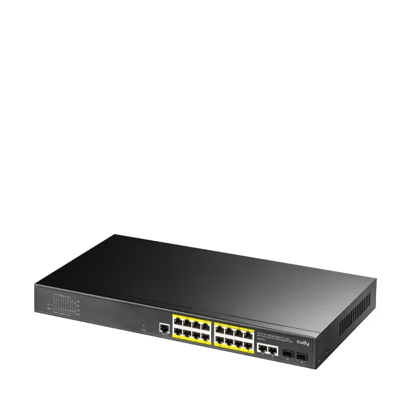 CUDY Switch GS2018PS2 16-GbE PoE L2 Managed with 2-GbE and 2-SFP