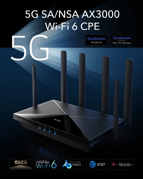 CUDY 5G Router P5 Wi-Fi 6 AX3000 Dual Sim