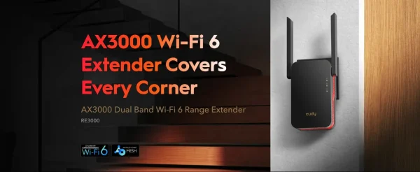 CUDY Range Extender RE3000 Wi-Fi 6 AX3000 Mesh