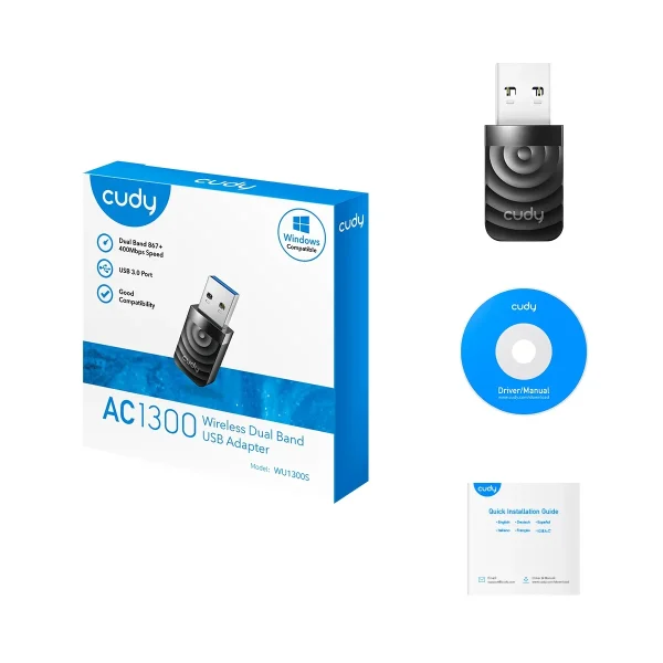 CUDY Wi-Fi USB Adapter WU1300S AC1300