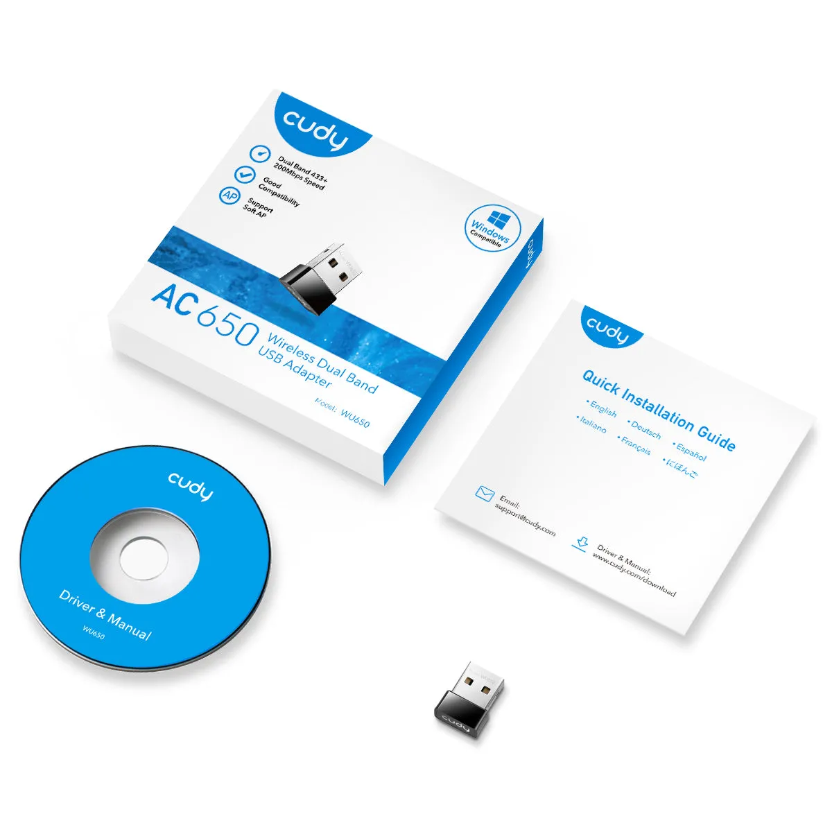 CUDY Wi-Fi USB Adapter WU650 AC650