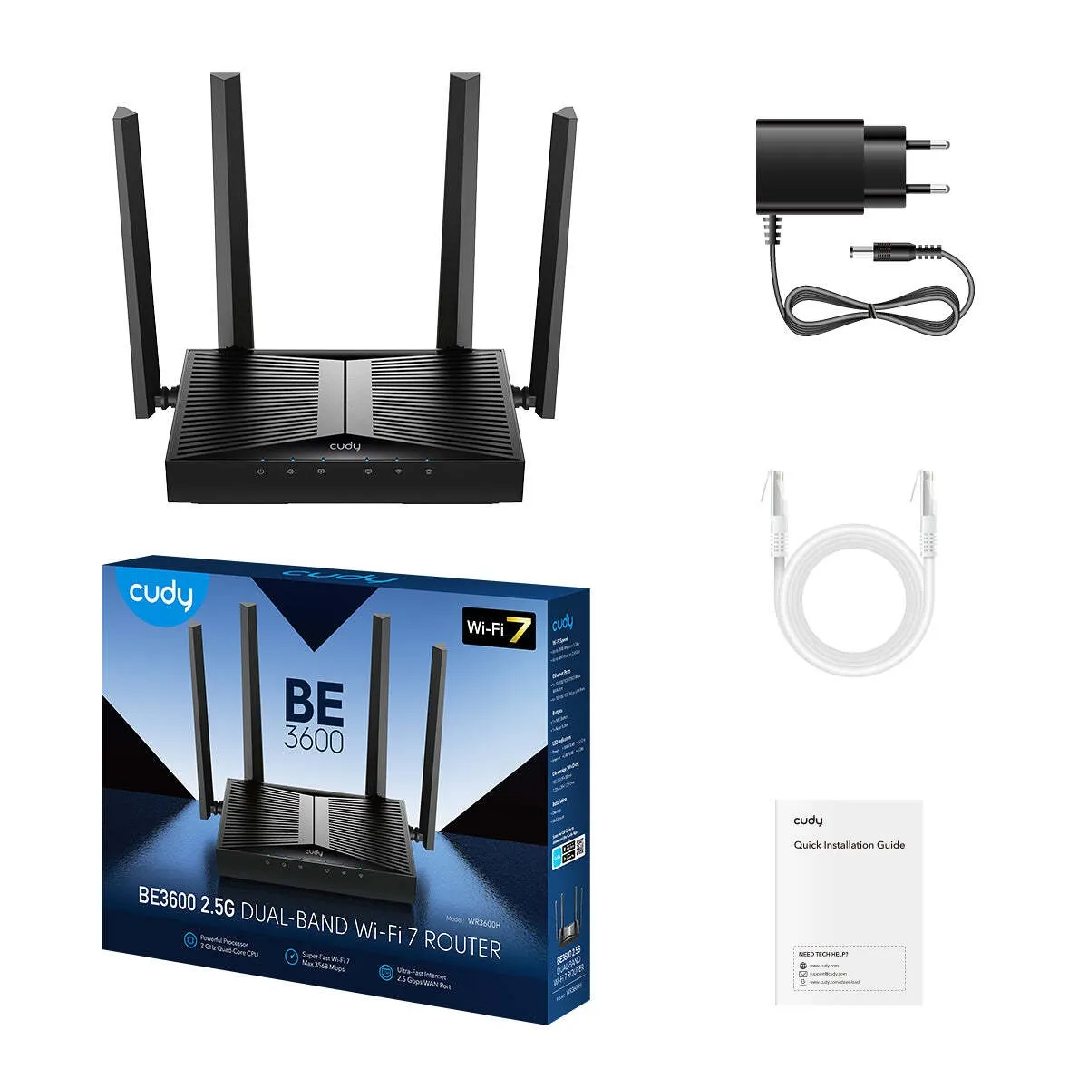 CUDY Router WR3600H BE3600 2.5G Wi-Fi 7