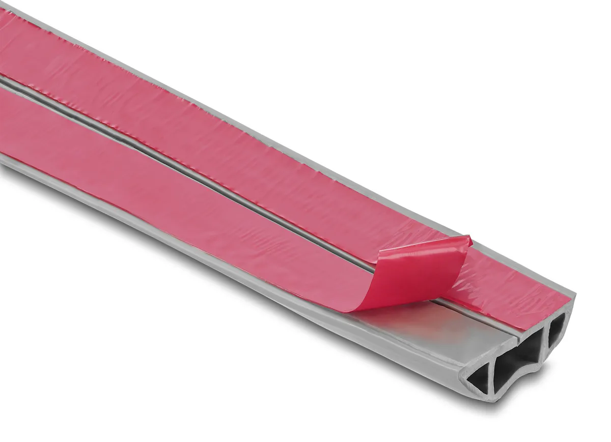 DELOCK κανάλι καλωδίων 20767 με αυτοκόλλητο, εύκαμπτο PVC, 50x14mm, 2m, γκρι