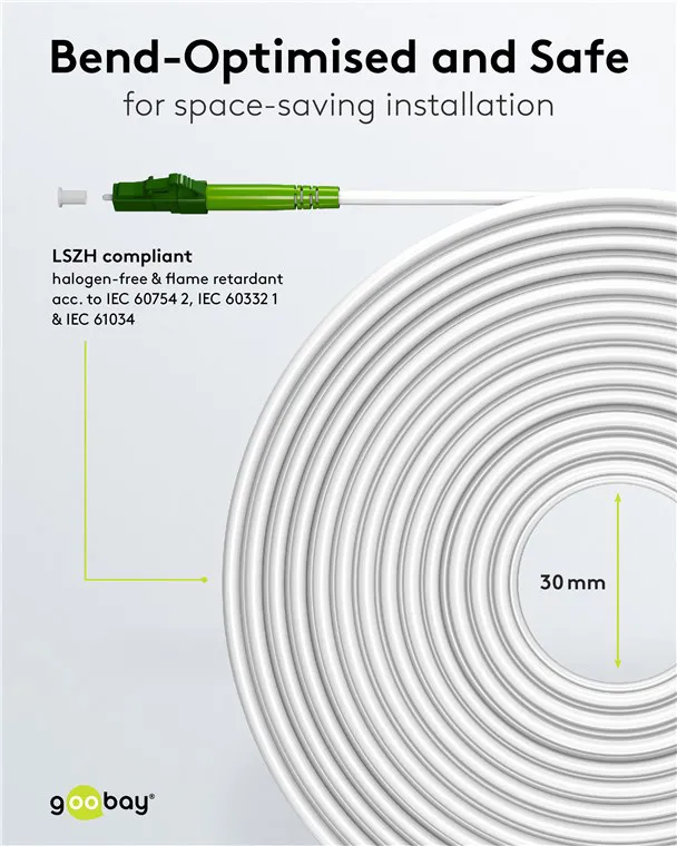 GOOBAY καλώδιο οπτικής ίνας LC-APC 59589, Singlemode OS2, 15m, λευκό