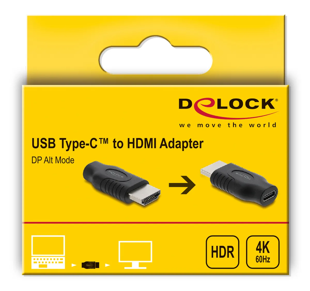 DELOCK αντάπτορας HDMI σε USB-C 61075, 4K/60Hz, μαύρος