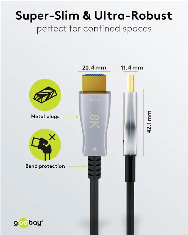 GOOBAY καλώδιο HDMI 2.1 65561 με Ethernet, 8K/60Hz, 48 Gbps, 40m, μαύρο
