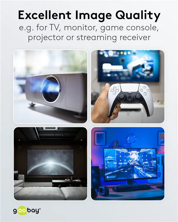 GOOBAY καλώδιο HDMI 2.1 65561 με Ethernet, 8K/60Hz, 48 Gbps, 40m, μαύρο