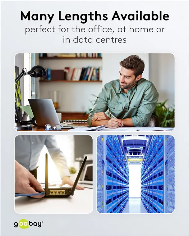GOOBAY καλώδιο δικτύου 71545, CAT 6 U/UTP, slim, copper, 250MHz, 0.15m, γκρι