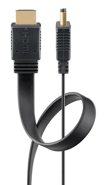 GOOBAY καλώδιο HDMI 77134 με Ethernet, flat, 8K/60Hz, 48 Gbps, 1.5m, μαύρο