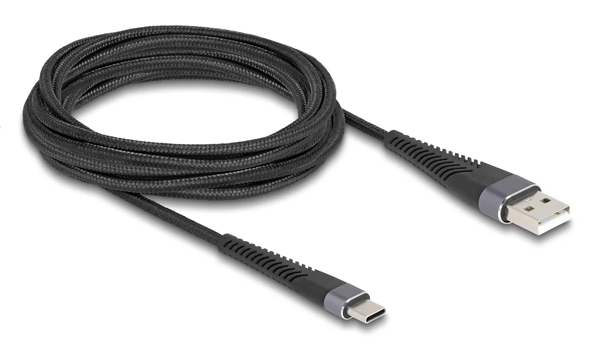 DELOCK καλώδιο USB σε USB-C 81123, 60W, 480Mbps, 3m, μαύρο