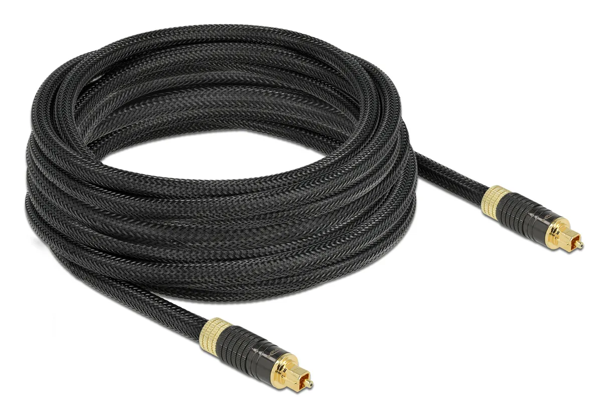 DELOCK καλώδιο ήχου Toslink 86595, gold plated, 5m, μαύρο