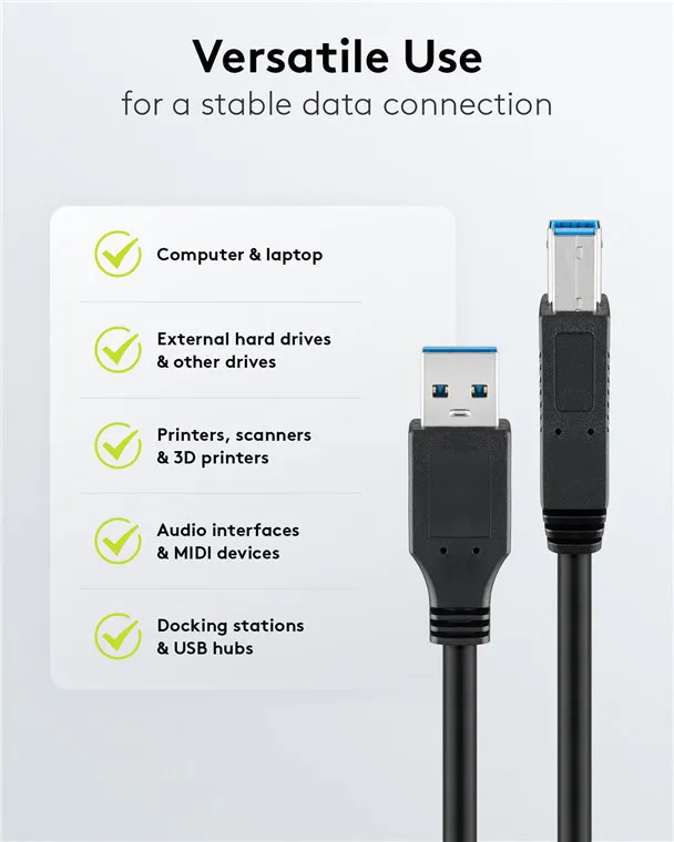 GOOBAY καλώδιο USB 3.0 σε USB Type B 95719, 1m, 5Gbps, μαύρο