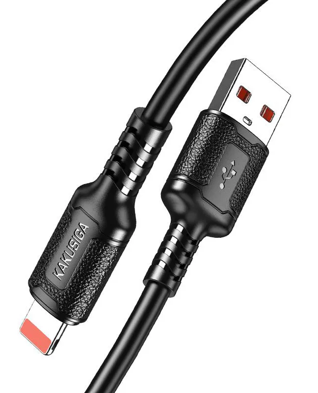 KAKUSIGA καλώδιο Lightning σε USB KSC-984, σιλικόνης, 3Α, 480Mbps, 1m, μαύρο