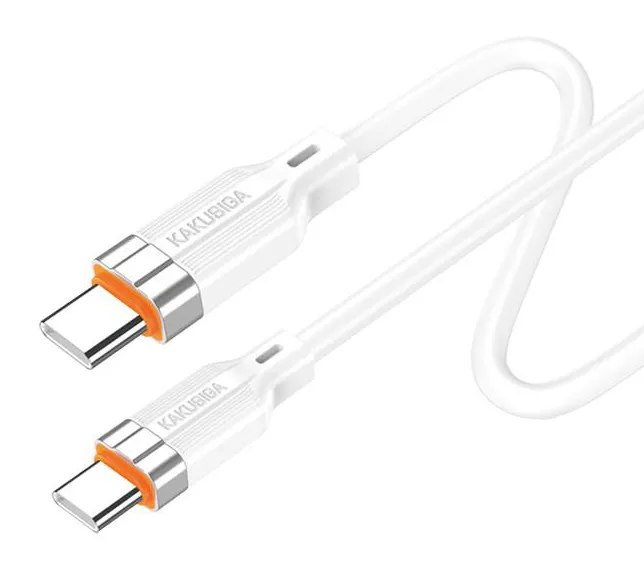 KAKUSIGA καλώδιο USB-C σε USB-C KSC-995, σιλικόνης, 100W, 480Mbps, 1m, λευκό