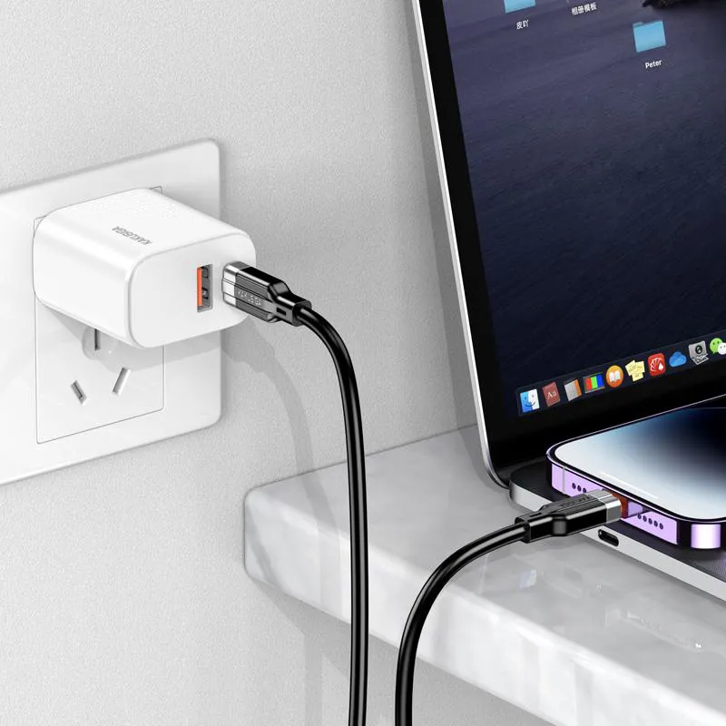 KAKUSIGA καλώδιο Lightning σε USB-C KSC-995, σιλικόνης, 30W, 480Mbps, 1m, λευκό