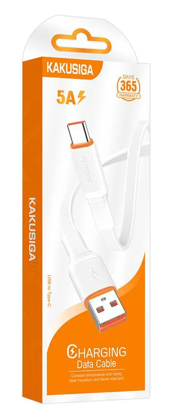 KAKUSIGA καλώδιο USB-C σε USB KSC-999, 5A, 480Mbps, flat, 1m, λευκό