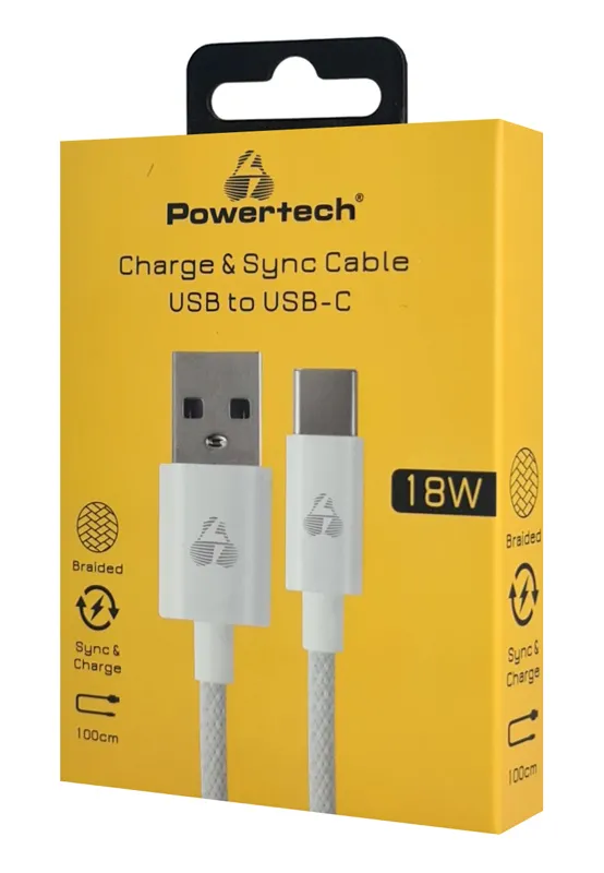 POWERTECH καλώδιο USB-C σε USB PTR-0184, 18W, 480Mbps, 1m, λευκό