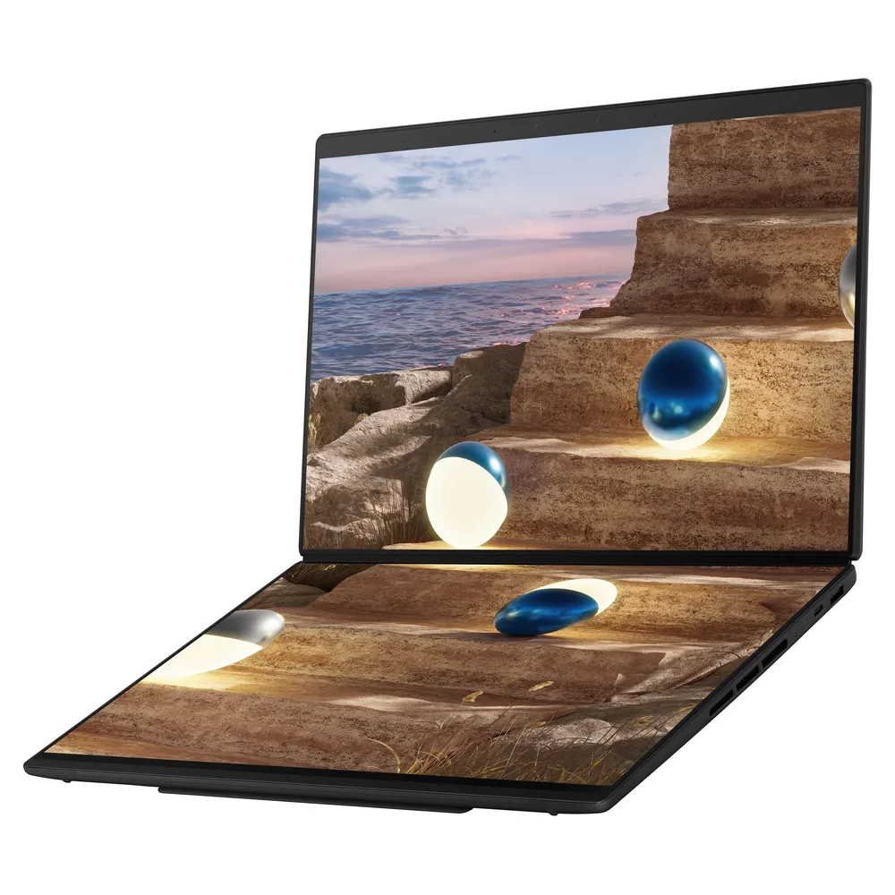ASUS Laptop Zenbook Duo UX8407AA-OLED-SN109X 14.0″ 2880x1800 OLED Touch 120Hz UX9-388H / 32 GB / 2 TB SSD NVMe PCIe 4.0 / Windows 11 Pro / 2Y / Moher Gray