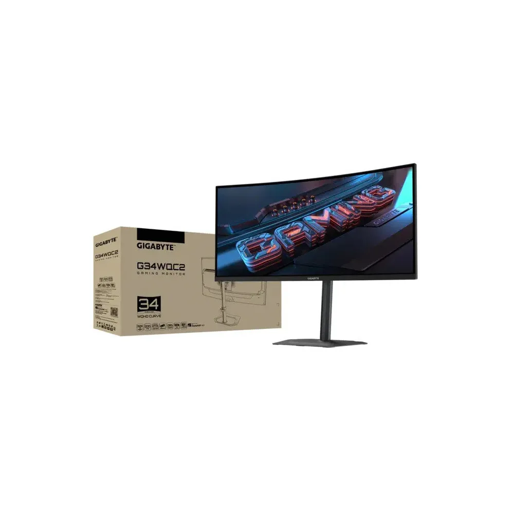 GIGABYTE Monitor G34WQC2 34″ VA 1ms 200Hz, HDMI, DP, 3YearsW