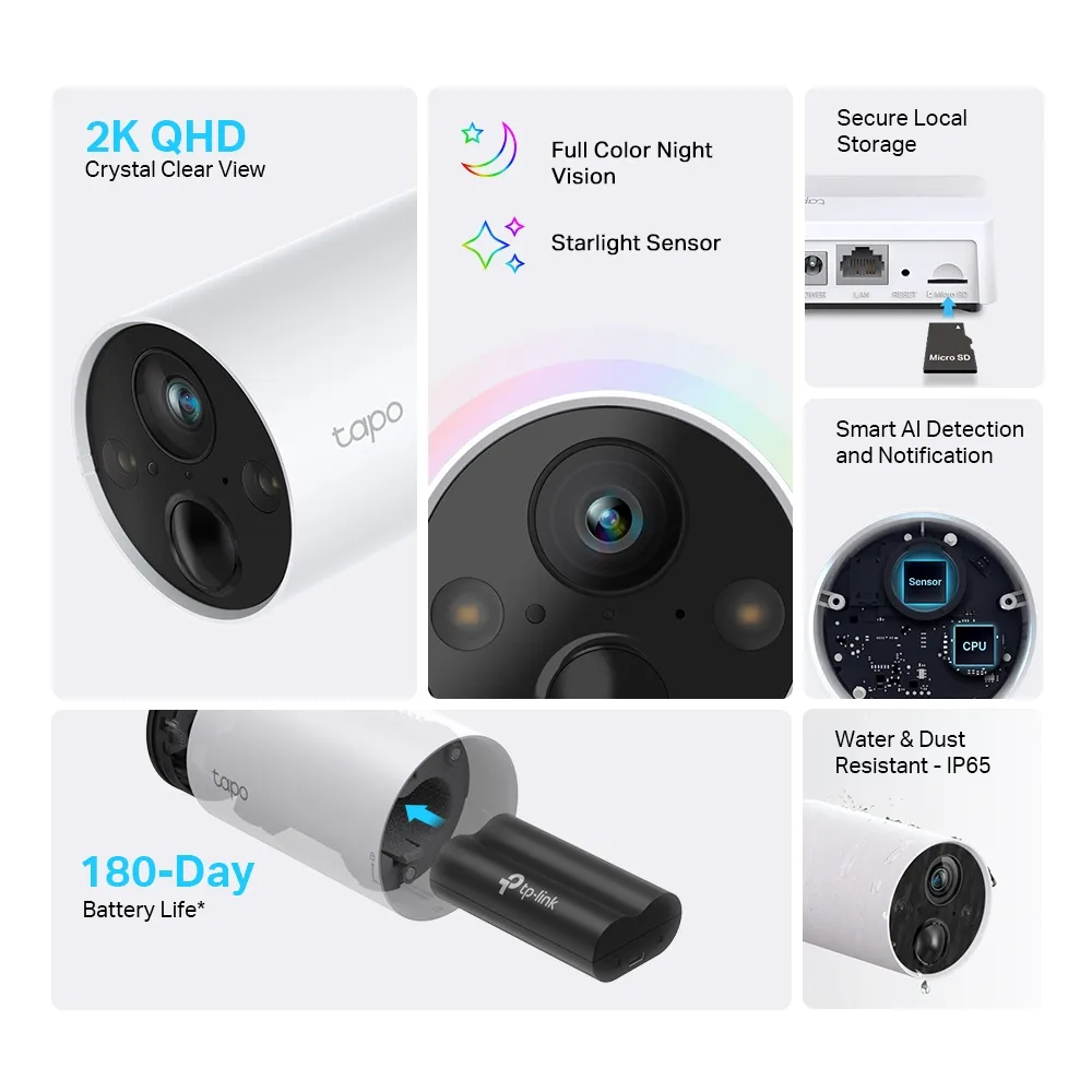 TP-LINK Wi-Fi Battery Camera System Tapo C420S2 2 PCS Kit