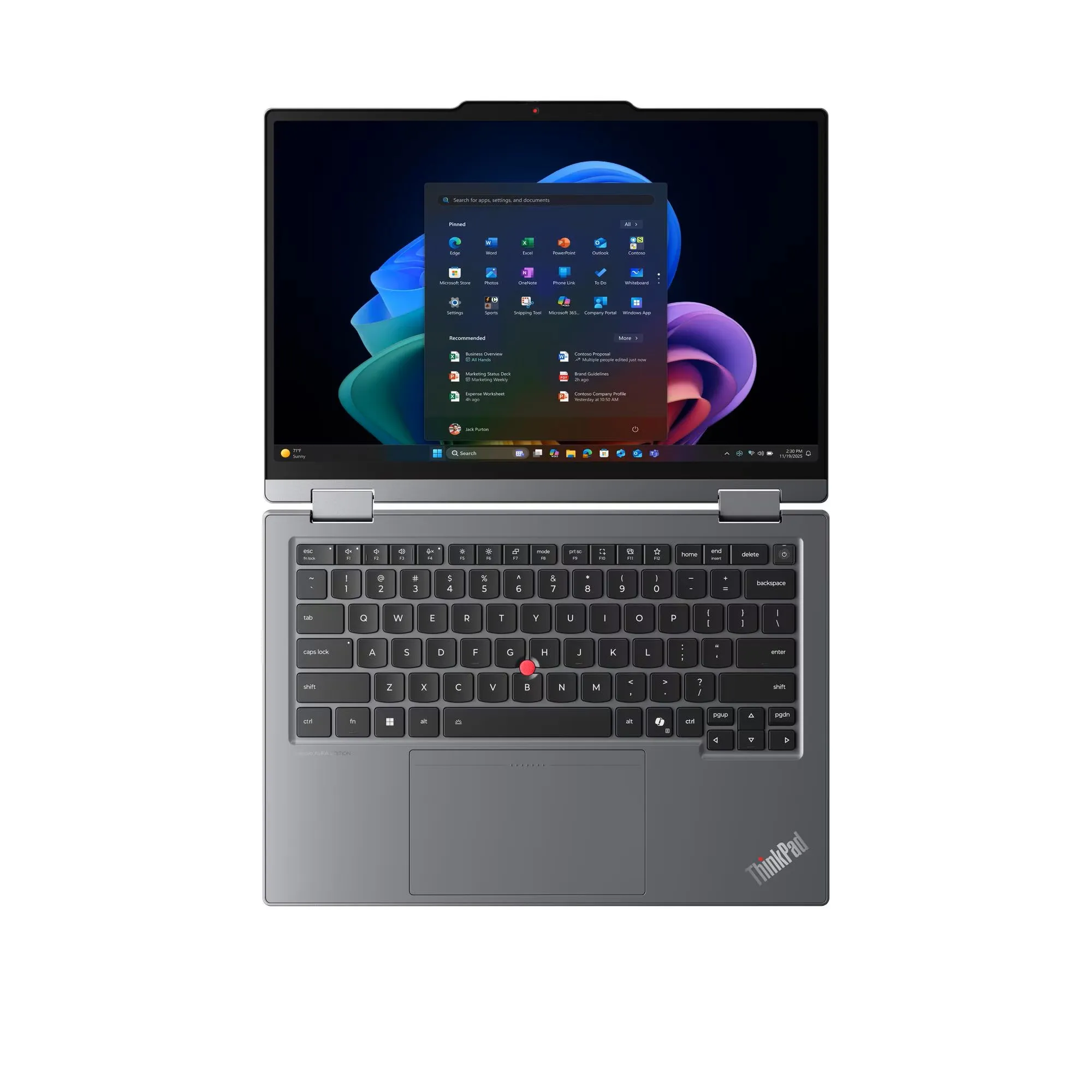 LENOVO Laptop ThinkPad X1 2-in-1 G11 Aura Edition 14″ 2.8K OLED / Ultra7-355 / 32B / 512 GB SSD / Integrated Intel Graphics / Windows 11 Pro / Touch / 3Y PREM / Grey