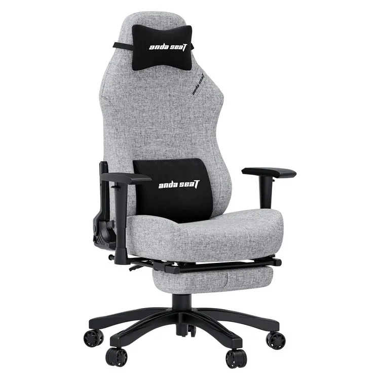 ANDA SEAT Gaming Chair LUNA PRO Grey Fabric w / Footrest