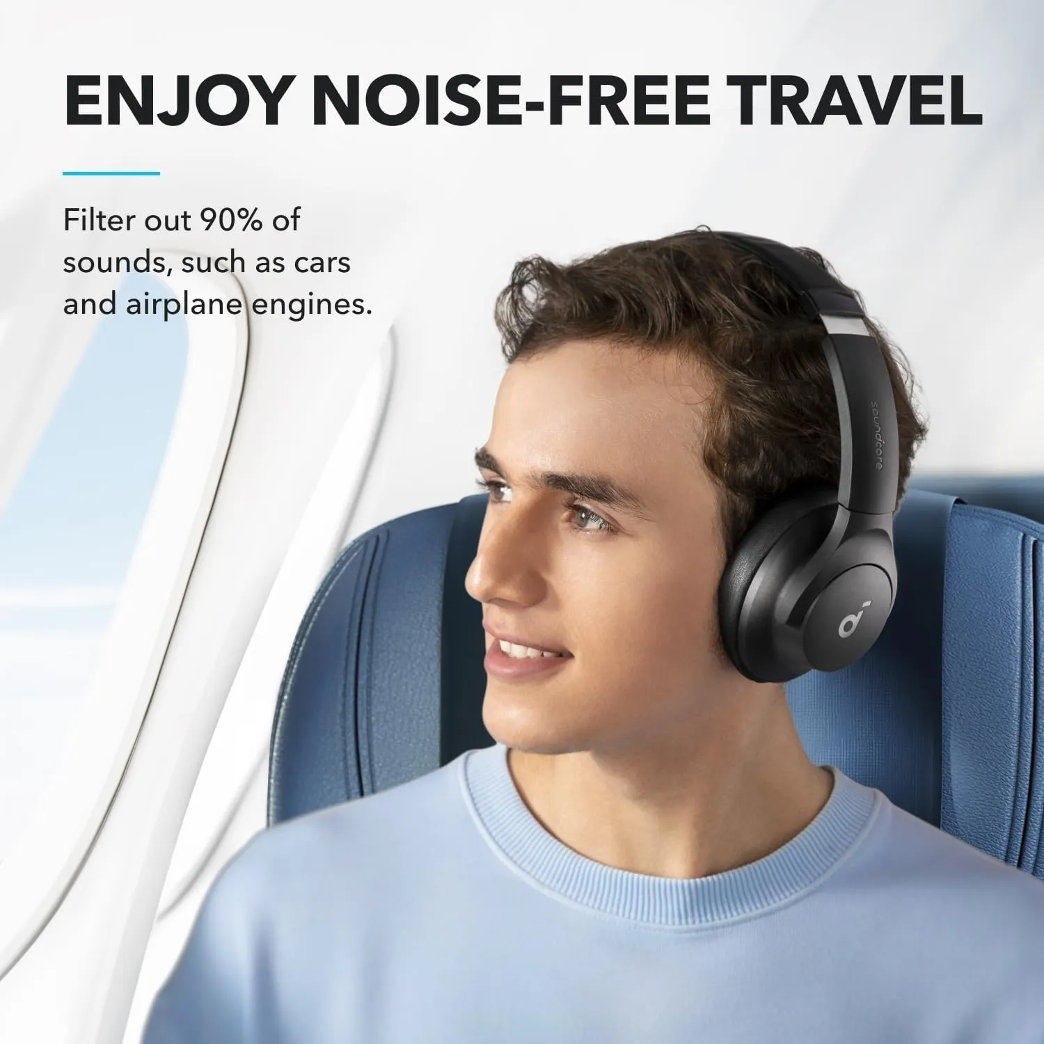 Anker Soundcore Wireless Headphones Q21i Hybrid Active Noise Cancellation, Black