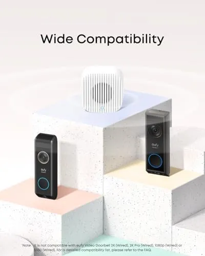 Anker Doorbell E340 with chime, Dual Camera, 2K FHD, Dual Band 2,4 / 5 GHz