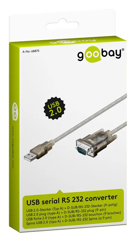 GOOBAY καλώδιο USB σε RS-232 68875, 1 Mbit/s, 1.5m, διάφανο